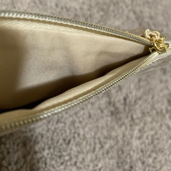 NEW Bvlgari gold biege beauty pouch